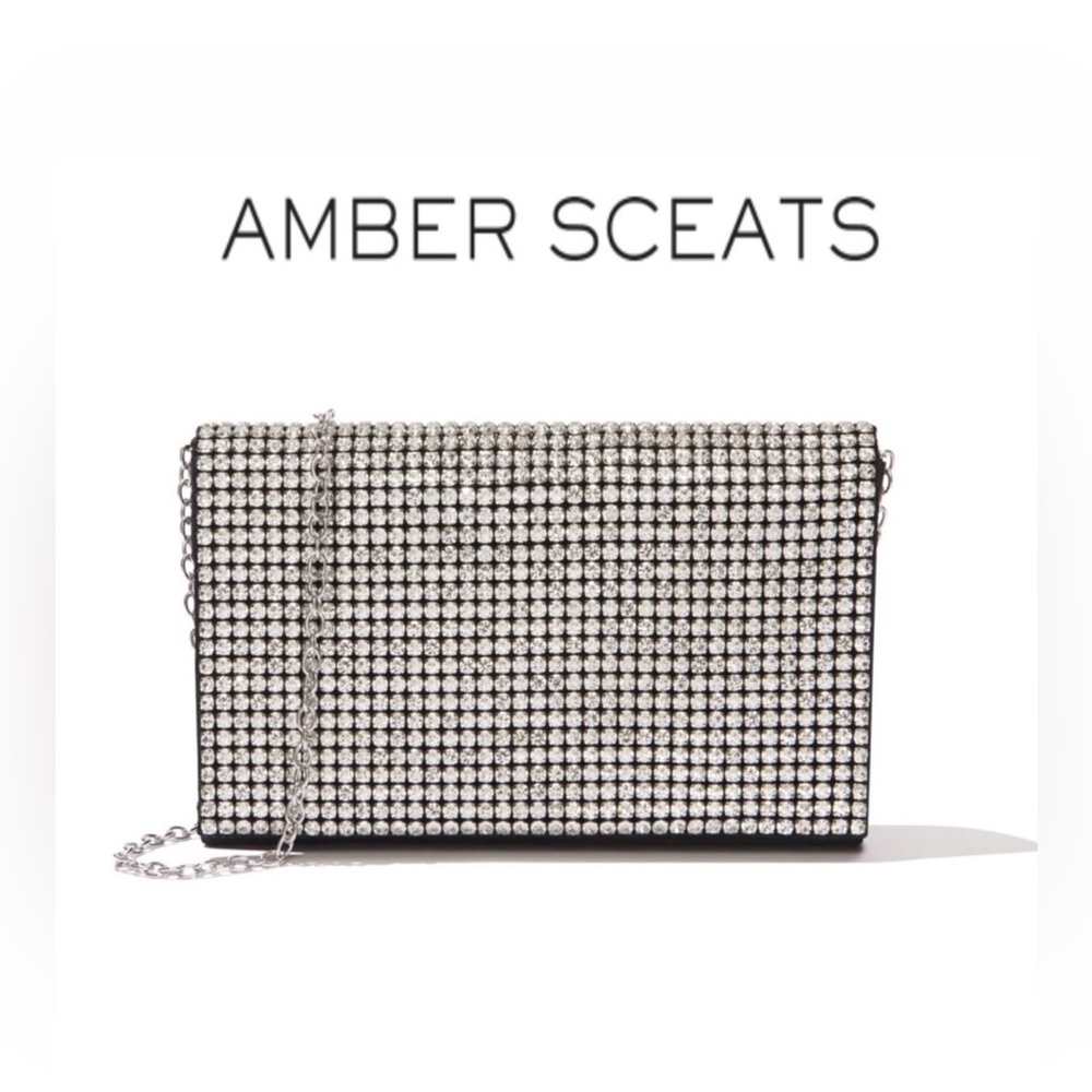 Amber sceats crystal studded shoulder / clutch bag. Stella crystal evening bag.